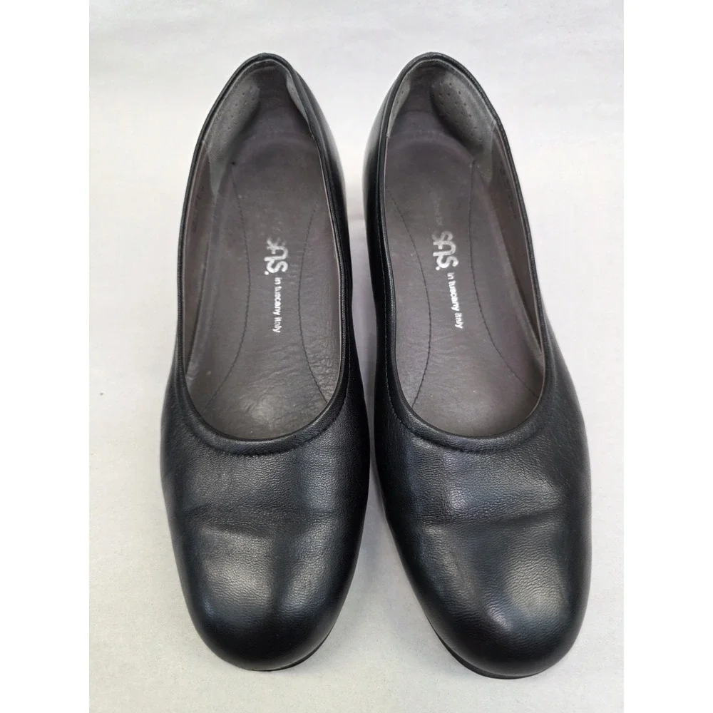 SAS Regina (Sz 6.5 M) Womens Pump Shoes Black Leather 1.25